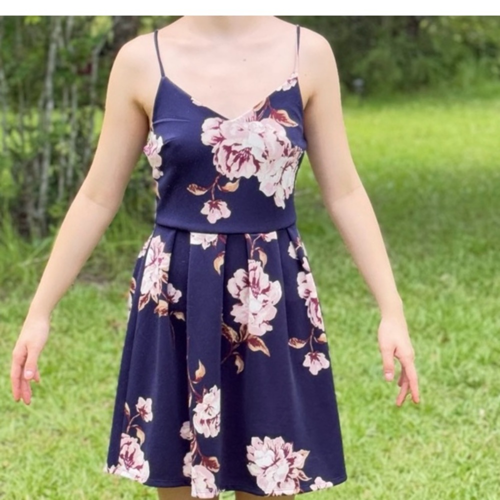 Monteau Blue and Pink Sundress Sleeveless A-Line Size Small (CDR0002)